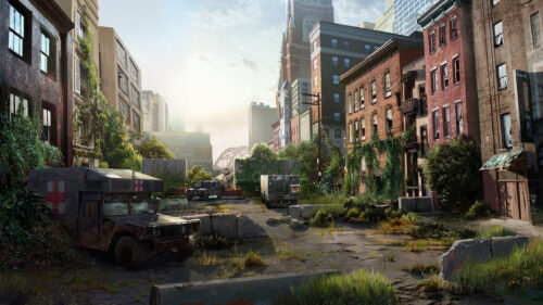 Post-Apocalyptic City Street Abandoned Town 4K Wallpaper