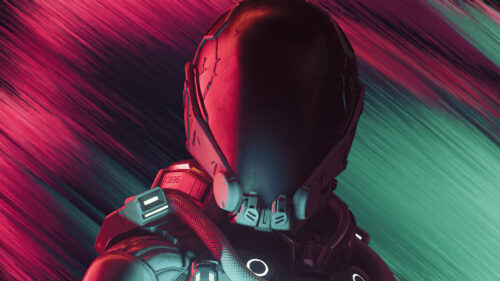 Futuristic Sci-Fi Helmet Aesthetic 4K Wallpaper