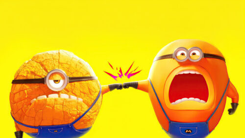 Minion Themed Fun Fist Bump Character 4K Desktop Wallpaper