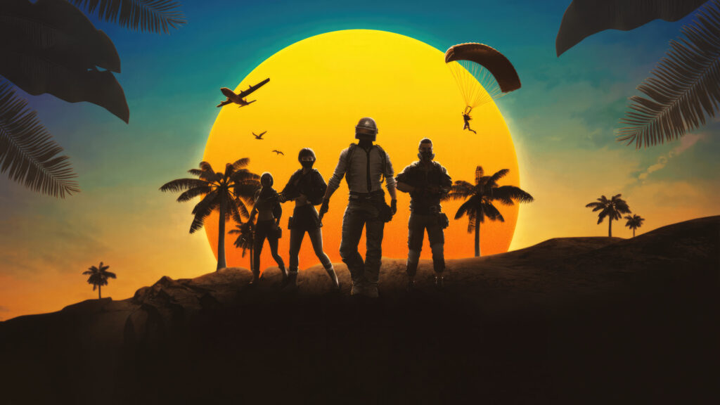 Battle Royale Sunset Squad 4K Desktop Wallpaper