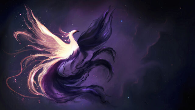 Ethereal Cosmic Bird Fantasy Art 4K Wallpaper
