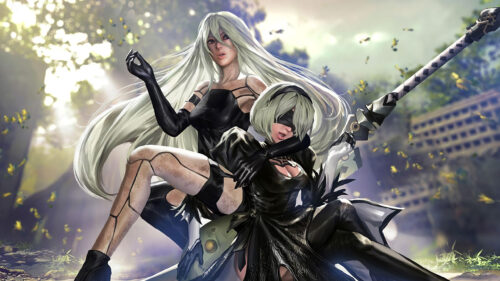 A2 and 2B from NieR:Automata Digital Art PC Wallpaper