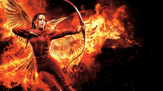 Katniss Everdeen Mockingjay Fire 4K Desktop Wallpaper