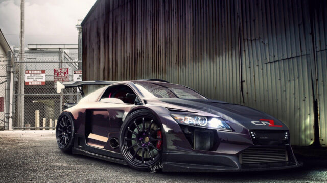 Modified Purple Honda CR-Z Sports Car Desktop Wallpaper