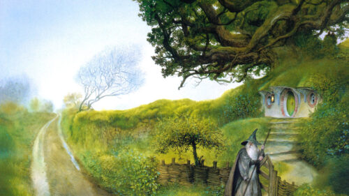 Gandalf Visiting Bag End Desktop Wallpaper