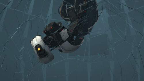 GLaDOS Cracked Glass Portal 2 4K Desktop Wallpaper