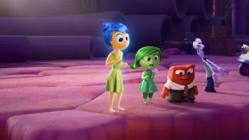 Inside Out Animated Emotions Standing on Platform Desktop Wallpaper