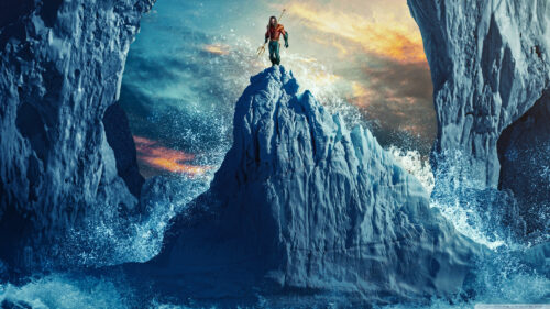 Aquaman Standing on a Glacial Iceberg PC Wallpaper