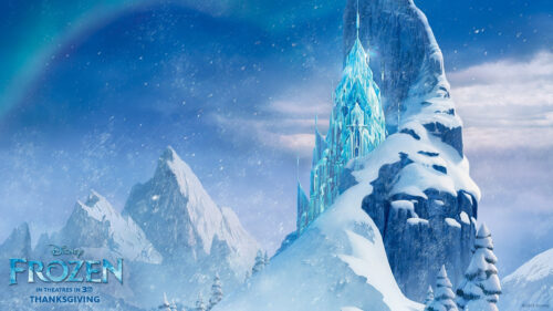 Frozen Elsa Ice Palace Mountain Scene 16:9 Desktop Wallpaper