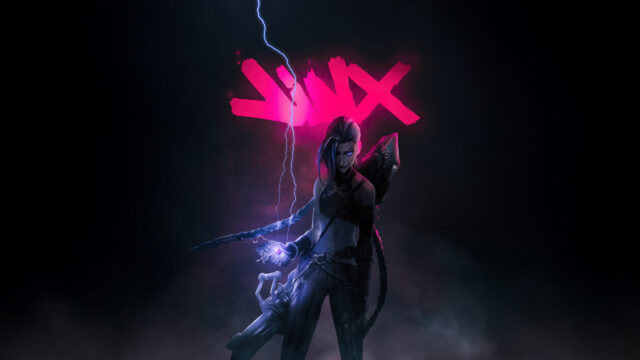 Jinx League of Legends Neon Cyberpunk Aesthetic 4K Wallpaper