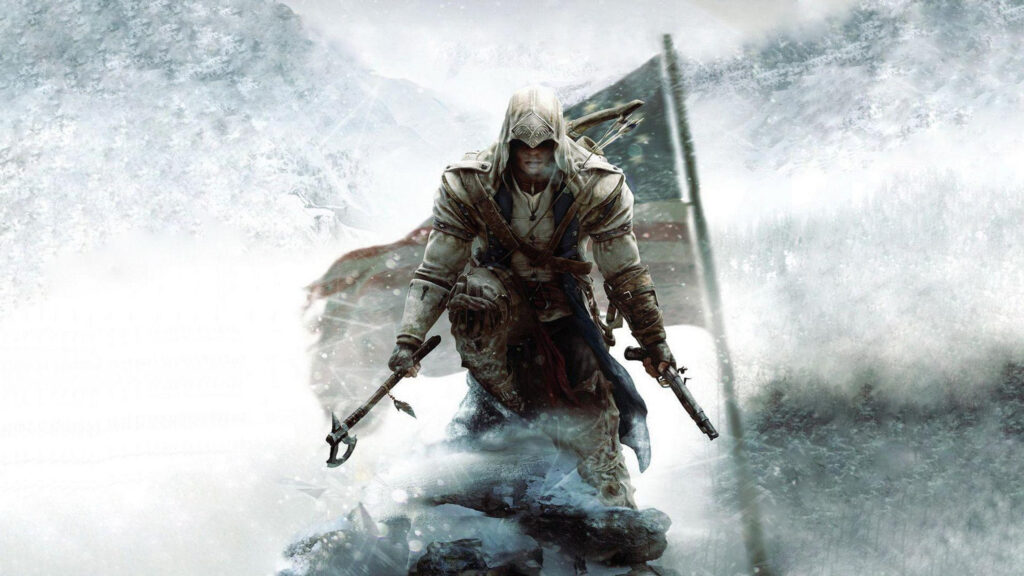 Assassin's Creed Connor Kenway Snowy Battlefield 4K Desktop Wallpaper