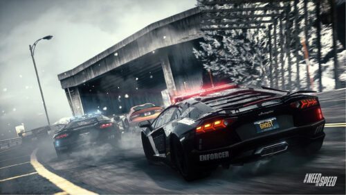 Lamborghini Police Pursuit Gaming Action Desktop Wallpaper