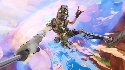 Octane Apex Legends Mid-Air Selfie 4K Desktop Wallpaper