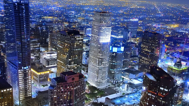 Nighttime Los Angeles Cityscape Desktop Wallpaper