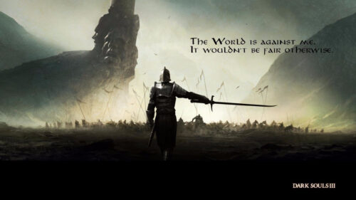 Knight Facing an Army Dark Souls III Desktop Wallpaper