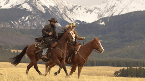 Rip Wheeler and Beth Dutton Riding Horses Desktop Wallpaper