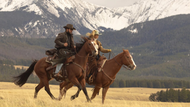 Rip Wheeler and Beth Dutton Riding Horses Desktop Wallpaper