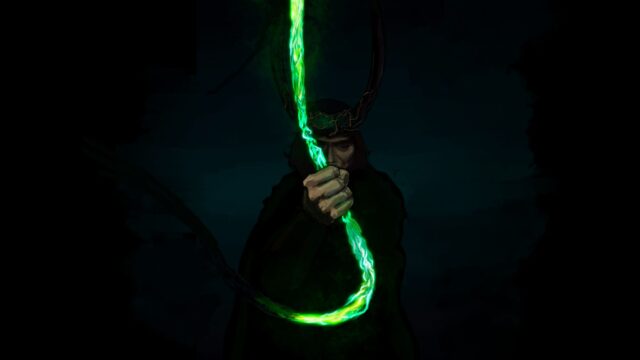 Loki Magical Green Energy Dark Fantasy Desktop Wallpaper