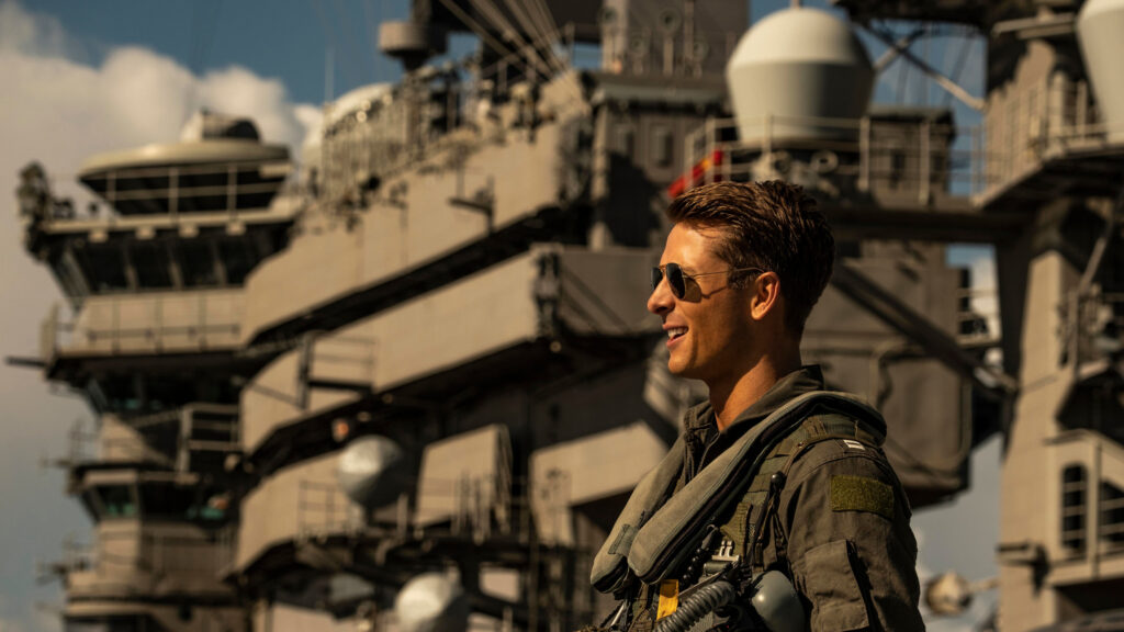 Top Gun Pilot on Aircraft Carrier 4K Wallpaper