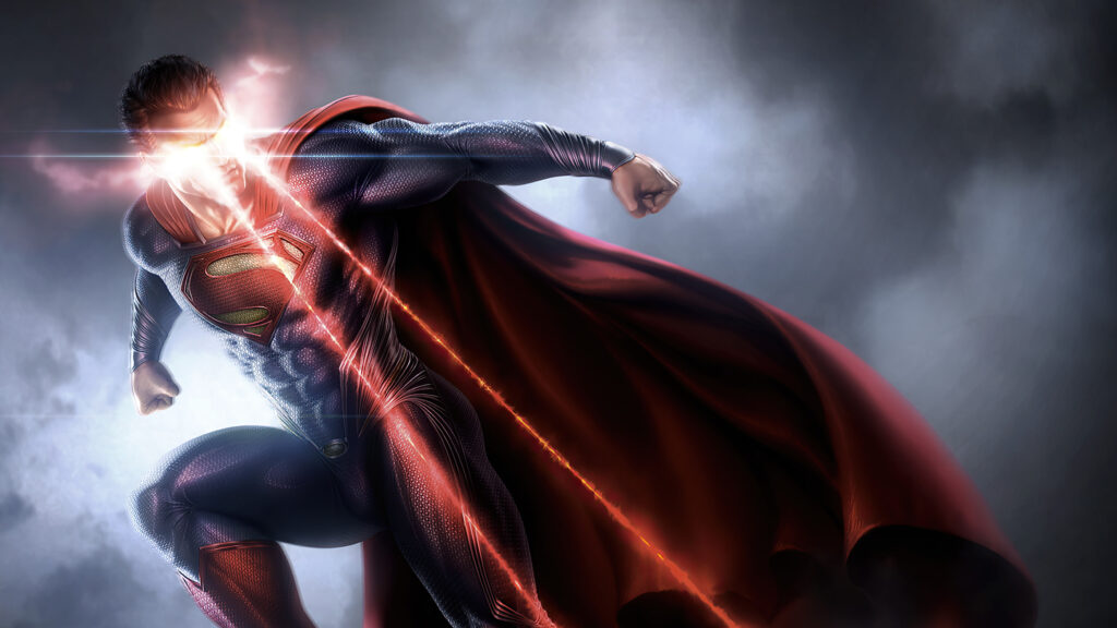 DC Comics Superman Heat Vision Cinematic Desktop Wallpaper