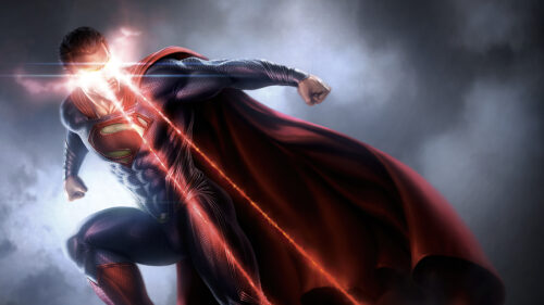 DC Comics Superman Heat Vision Cinematic Desktop Wallpaper
