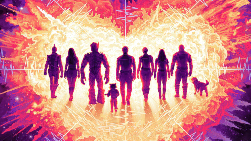 Guardians of the Galaxy Silhouette Explosion Desktop Wallpaper