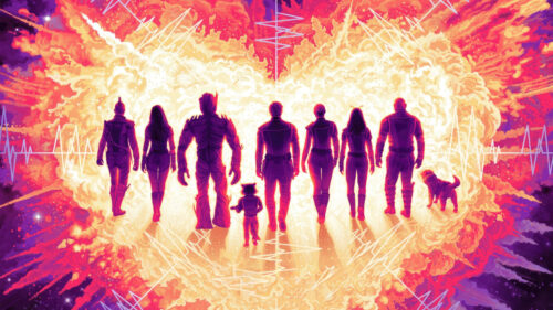 Guardians of the Galaxy Silhouette Explosion Desktop Wallpaper