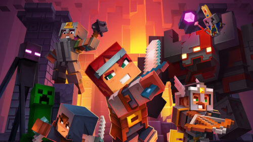 Minecraft Dungeons Heroic Battle Action Scene 4K Wallpaper