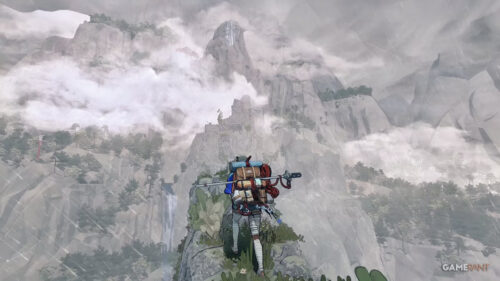 Adventurer Climbing Mountain Landscape 4K Wallpaper
