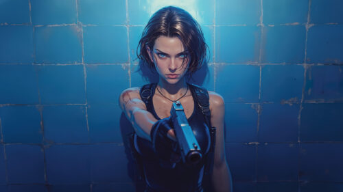 Jill Valentine Tactical Action Desktop Wallpaper