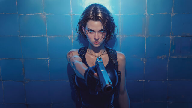 Jill Valentine Tactical Action Desktop Wallpaper