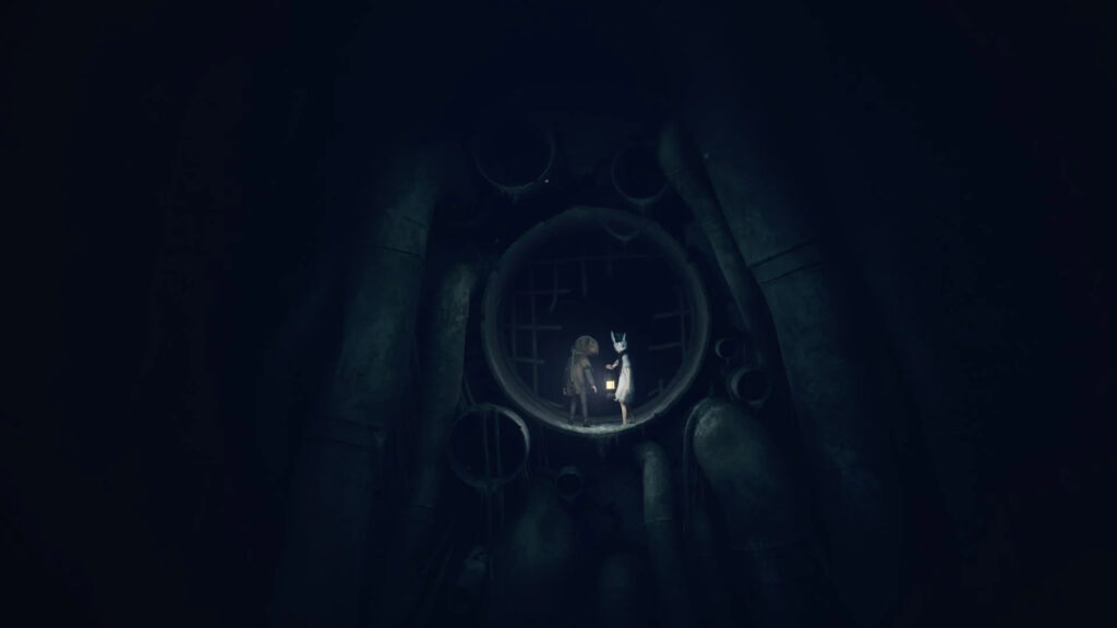 Dark Atmospheric Characters in Pipes 4K Desktop Wallpaper