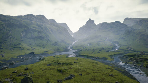 Green Mountain Valley Landscape Desktop Wallpaper