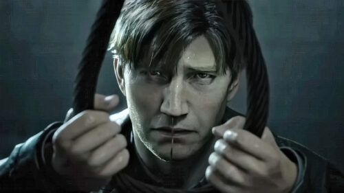 Distressed Man Holding Cords Cinematic Desktop Wallpaper