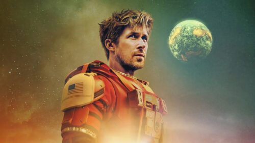 Ryan Gosling as Astronaut in Orange Space Suit 4K Wallpaper