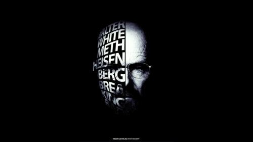 Walter White Typographic Silhouette 4K Desktop Wallpaper