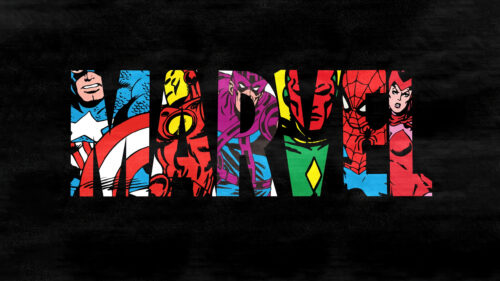 Marvel Comics Heroes Vintage Logo 4K Desktop Wallpaper