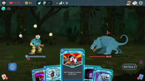 Defect Character Facing Louse in Slay the Spire Desktop Wallpaper