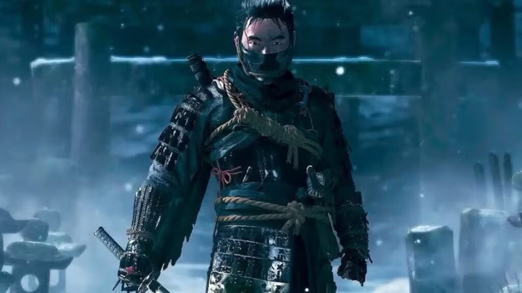 Ghost of Tsushima Snowbound Samurai Warrior 4K Wallpaper