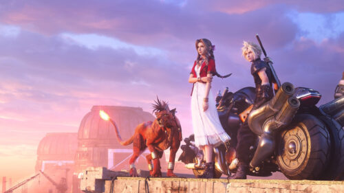 Aerith Cloud and Red XIII Final Fantasy VII Rebirth Desktop Wallpaper