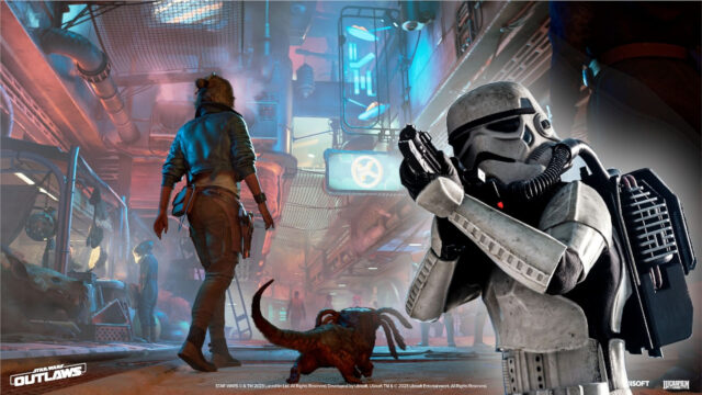 Star Wars Outlaws Dynamic Street Scene Desktop Wallpaper