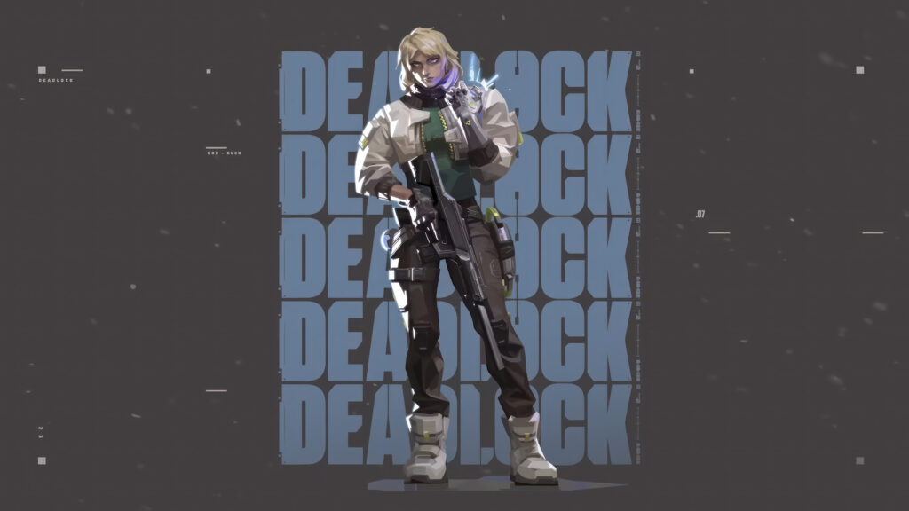 Valorant Agent Deadlock Tactical Combat Desktop Wallpaper