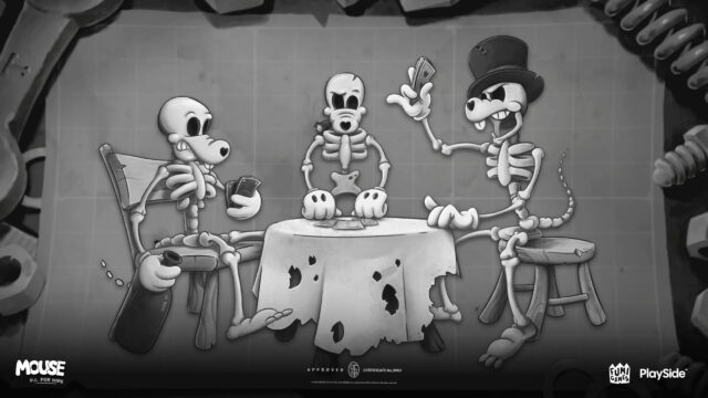Skeleton Poker Game Retro Animation Desktop Wallpaper