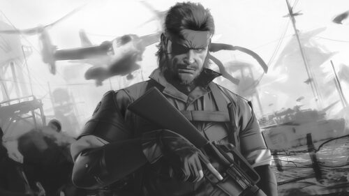 Black and White Tactical Soldier War Zone Desktop Wallpaper