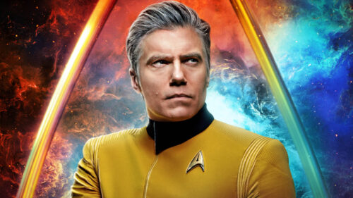 Captain Christopher Pike from Star Trek Strange New Worlds Desktop Wallpaper