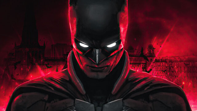 The Batman Glowing Red Eyes Cinematic 4K Wallpaper