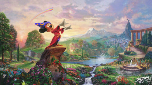 Mickey Mouse Sorcerer Magic Landscape 4K Wallpaper