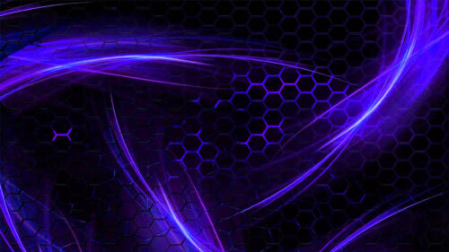 Abstract Purple Neon Flow Over Dark Honeycomb 4K Wallpaper