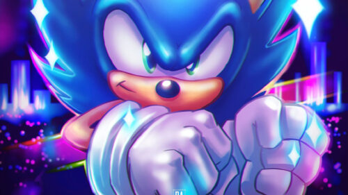 Sonic the Hedgehog Close Up Dynamic Action Desktop Wallpaper