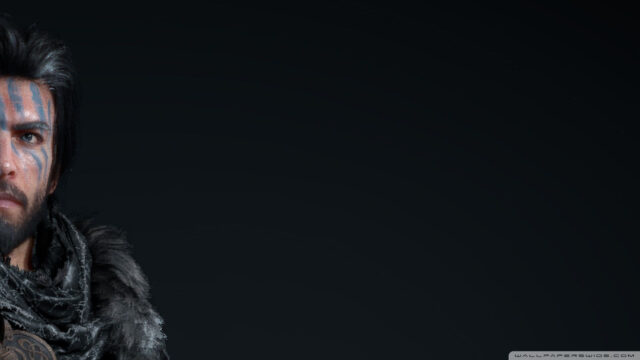 Viking Warrior Portrait Minimalist 4K Desktop Wallpaper